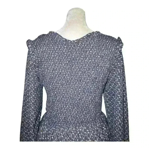 Hayden Los Angeles Botanical Printed Boho Top Small Blouse Lace Babydoll - Picture 5 of 7